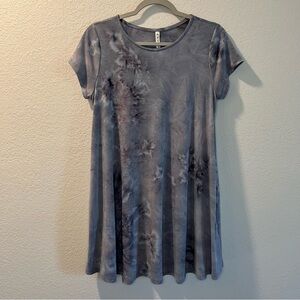 Women’s new MTS boutique purple tie dye short sleeve a-line dress size small S